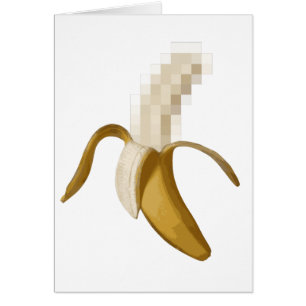 Cartão Banana descascada censurada suja