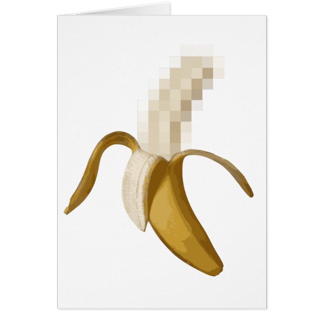 Cartão Banana descascada censurada suja (Frente)
