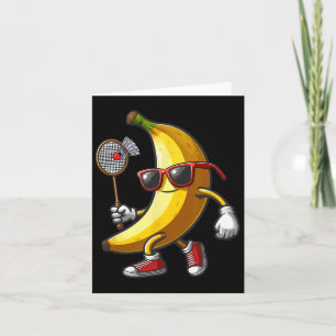 Cartão Banana Sungs Jogando Badminton Engraçado Fruta Esp