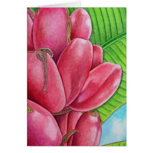 Cartão Bananas cor-de-rosa