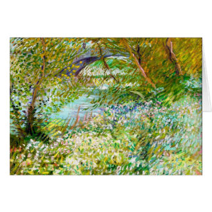 Cartão Bancos do quadro Seine Pont Clichy Van Gogh