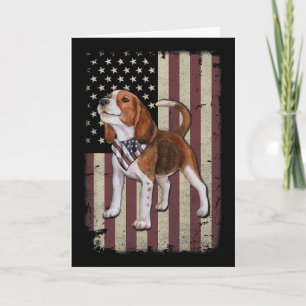 Cartão Bandana da Bandeira Americana Beagle Patriótica 4 