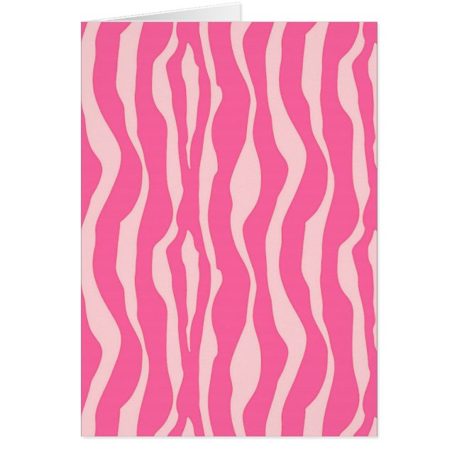 Cartão Bandas-zebra - Fúcsia e rosas claro (Frente)