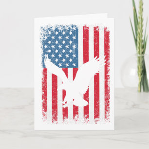 Cartão Bandeira Águia Americana 4 De Julho Dia Da Indepen