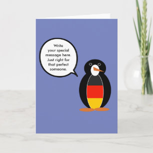 Cartão Bandeira Alemã Sra. Pinguim Falante