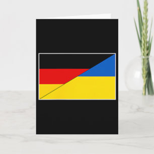 Cartão Bandeira Alemanha Ucrânia Apoio Alemão Ucraniano C