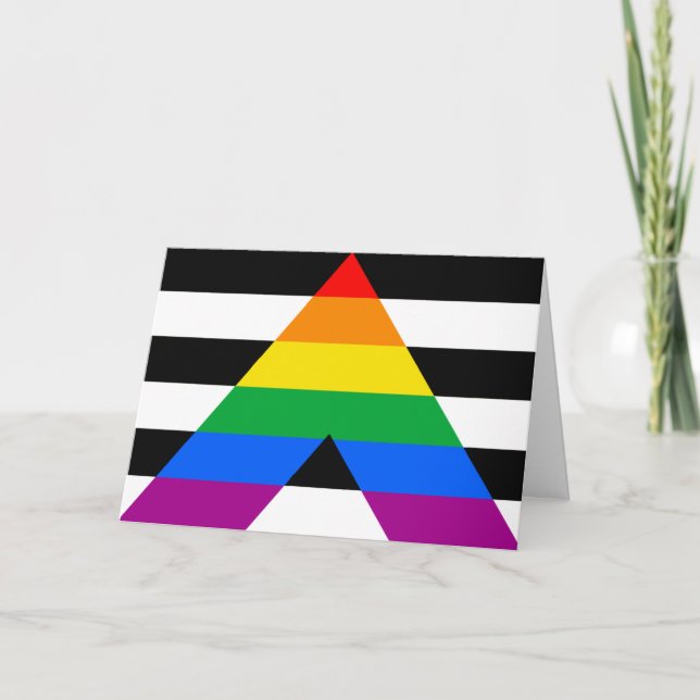 Cartão Bandeira Aliada LGBTQ+ (Frente)