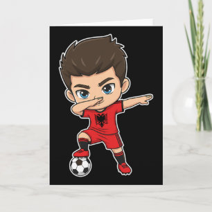 Cartão Bandeira Alnia Dab Kid Goal Cartoon Alnia para men