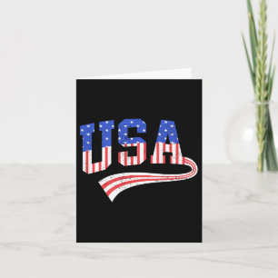 Cartão Bandeira Americana 4 de julho Homens Vermelhos Bra