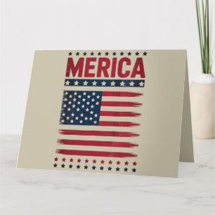 Cartão Bandeira Americana 4 de Julho Merica