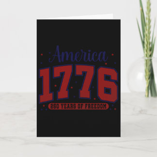 Cartão Bandeira Americana 4 De Julho Vintage 250 Anos 177