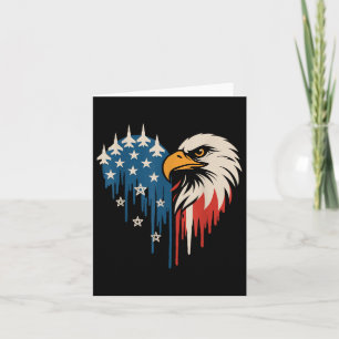 Cartão Bandeira Americana Águia Careca Jatos de Combate P