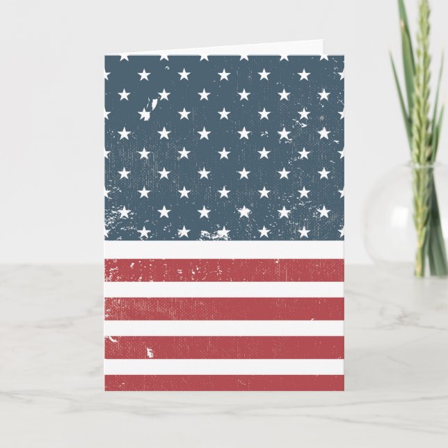 Cartão bandeira americana angustiada (Frente)