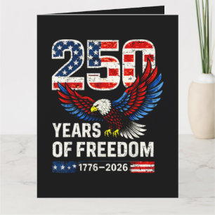 Cartão bandeira americana aniversário de 250 anos