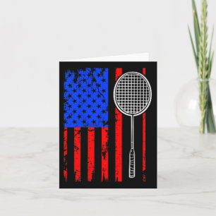 Cartão Bandeira Americana Badminton