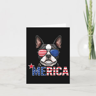 Cartão Bandeira americana bulldog francês Merica 4 de jul