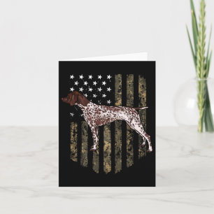 Cartão Bandeira Americana Camuflada Pointer Alemão de Cab