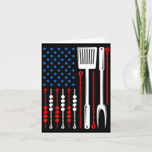 Cartão bandeira americana churrasco filho pai marido dia