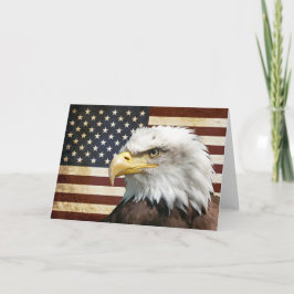 Cartão Bandeira americana com Eagle
