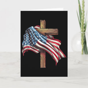 Cartão Bandeira Americana Cruz Cristã Jesus 4 De Julho Pa