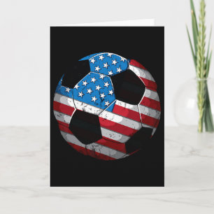 Cartão Bandeira Americana de Futebol Fofo 4 de Julho Engr