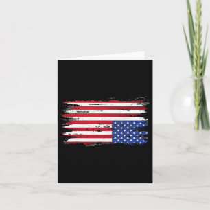 Cartão Bandeira Americana Desgastada de Cabeça para Baixo