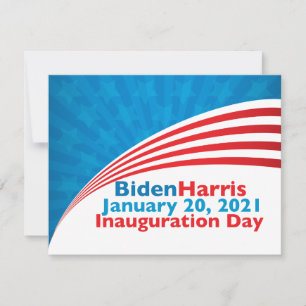 Cartão Bandeira Americana Dia de Inauguração Biden Harris