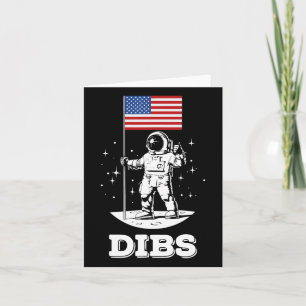 Cartão Bandeira Americana Dibs Astronauta Espaço 4 De Jul