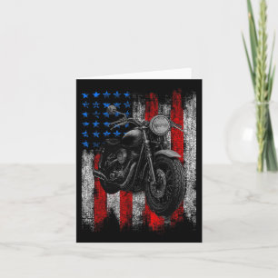 Cartão Bandeira Americana do Motocicleta Mens Biker