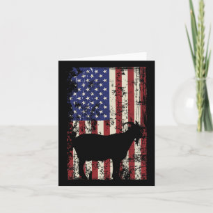 Cartão Bandeira Americana do Patriótico Cabra 4 de julho