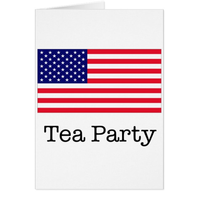 Cartão Bandeira americana do tea party (Frente)
