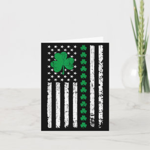 Cartão Bandeira americana dos EUA com trevos para o dia d
