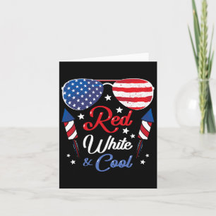 Cartão Bandeira Americana dos EUA Vintage Vermelho Branco