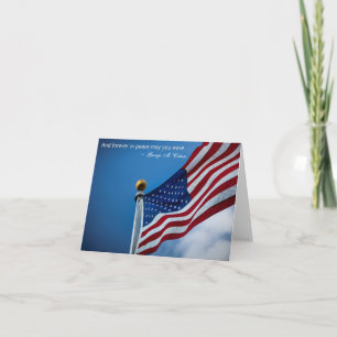 Cartão Bandeira americana dos veteranos patrióticos do