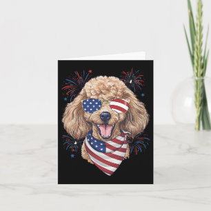 Cartão Bandeira Americana Em 4 De Julho, Poodl Patriótico