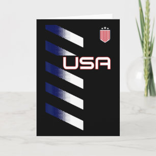 Cartão Bandeira Americana EUA Futebol Estrelas e Listras