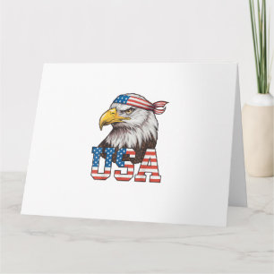 Cartão Bandeira Americana EUA Homens Mulheres Crianças Ág