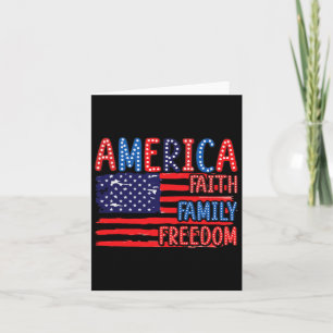 Cartão Bandeira Americana Fé Família Liberdade 4 De Julho