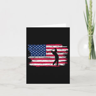 Cartão Bandeira Americana Golfe Camisa 4 de julho Golfist