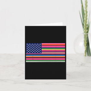 Cartão Bandeira Americana Mexicana EUA Serape Cinco De Ma