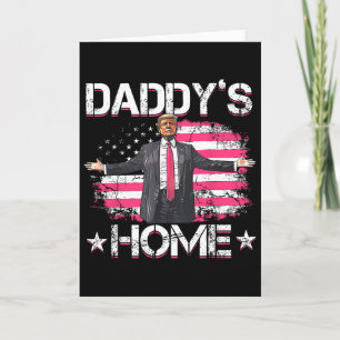 Cartão Bandeira Americana Papai Está em Casa Trump 2024 P