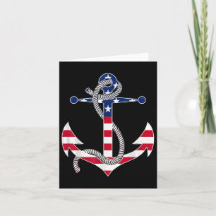 Cartão Bandeira Americana Patriótica Âncora Dia da Memóri