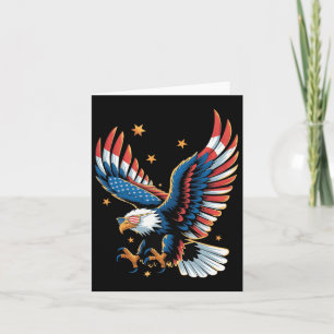 Cartão Bandeira Americana Patriótica Bald 4 De Julho Eag