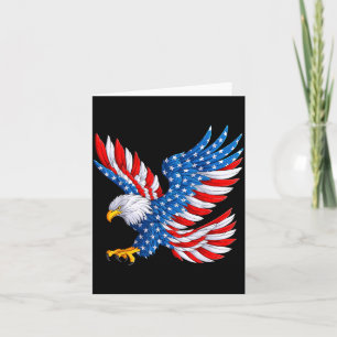 Cartão Bandeira Americana Patriótica EUA 4 de Julho Águia