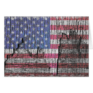 Cartão Bandeira americana patriótica pintada casca do