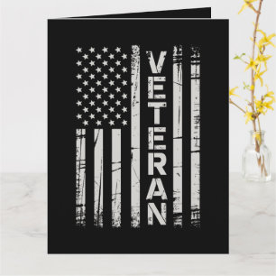 Cartão Bandeira Americana Patriótica Veterano Exército do