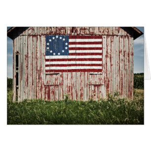 Cartão Bandeira americana pintada no celeiro