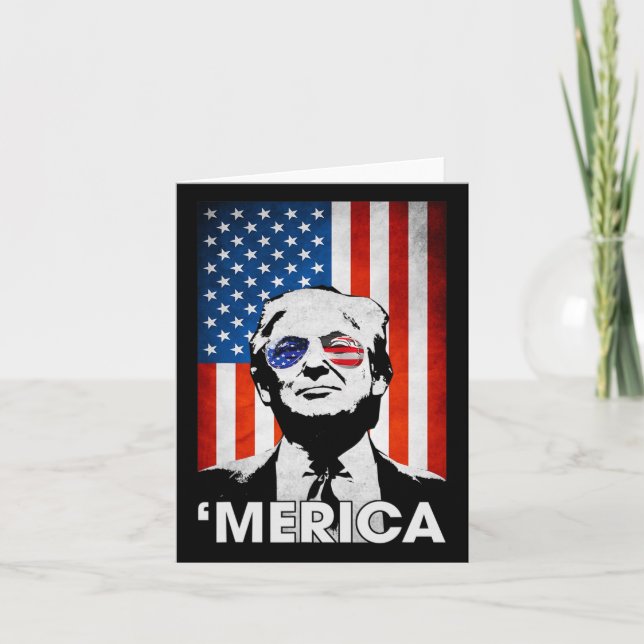Cartão Bandeira Americana Trump Merica 4 De Julho Murica  (Frente)
