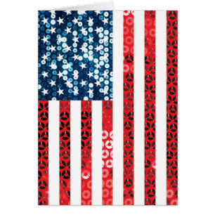Cartão bandeira americana vertical