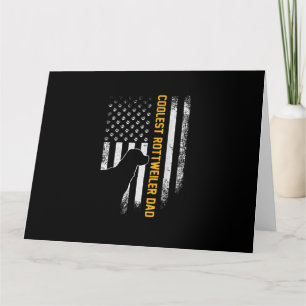 Cartão Bandeira Americana Vintage EUA Pai Rottweiler Mais